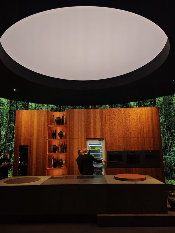 Modern kitchen and bathroom displays documented at showroom