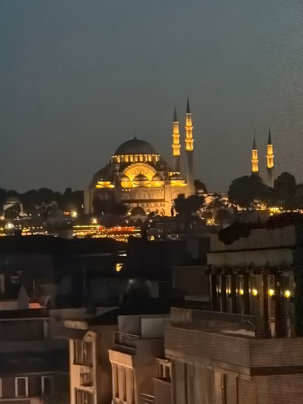 Evening social life unfolds across Beyoğlu's rooftops and venues
