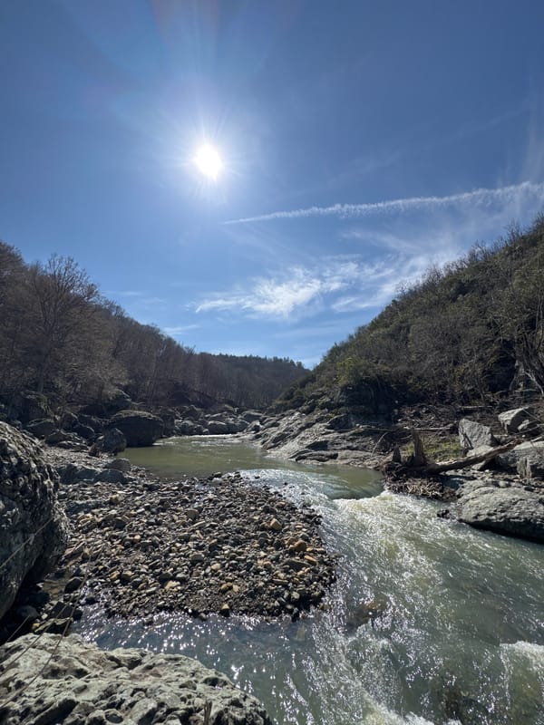 Solo hiker camps and cooks along Bulgarian river valley