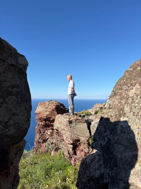 Person spotted on scenic cliffs in Lipari, Italy