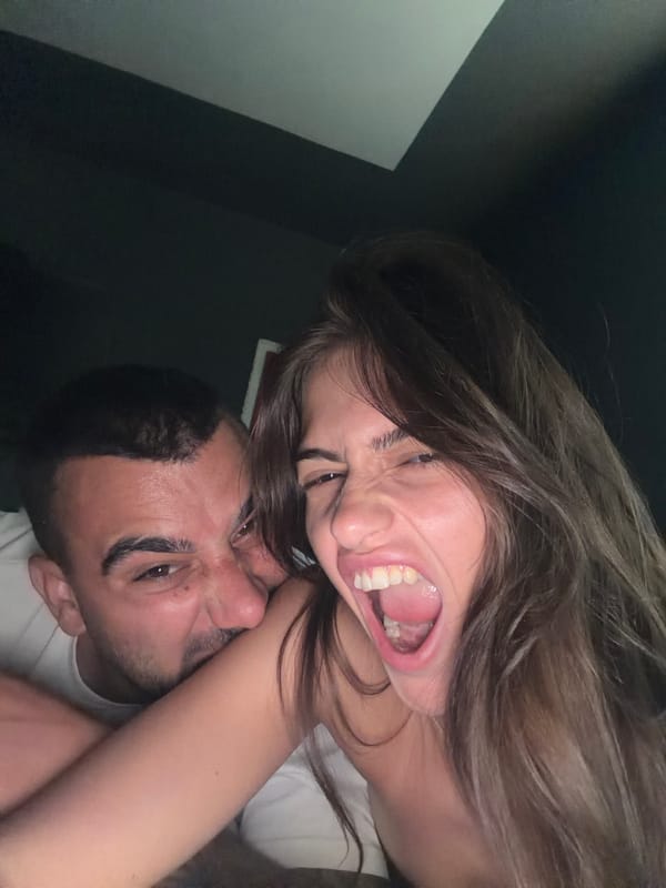 Couple captured in animated bedroom moments during 9-minute timespan