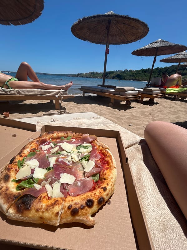Neapolitan pizza on the beach in Chernomorets, Bulgaria