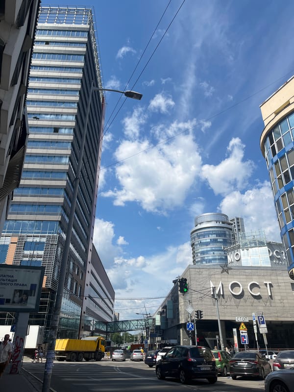 Sunny morning around Dnipro's streets and public spaces