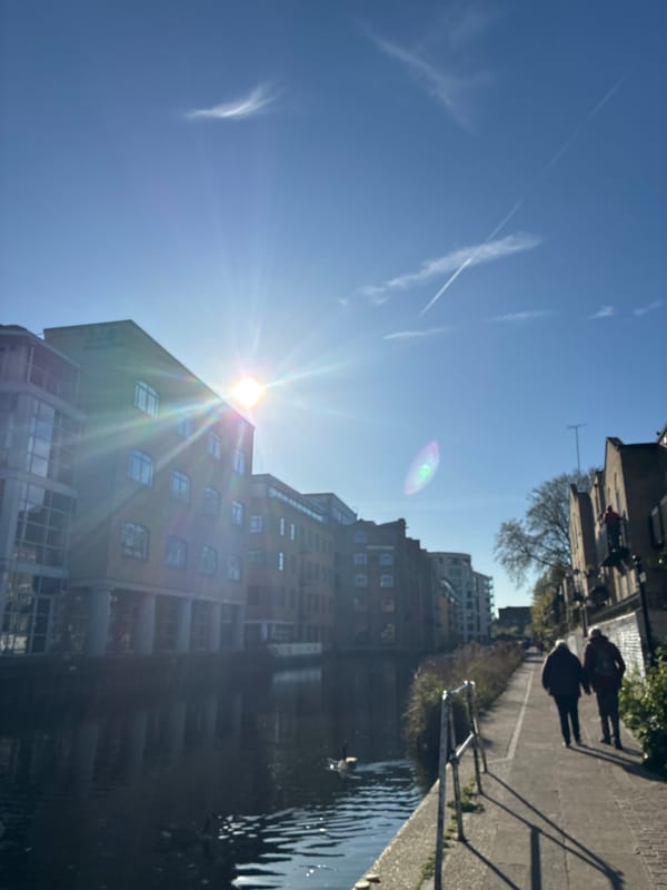 Afternoon canal walk documented in central London