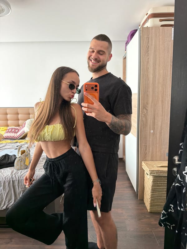 Bedroom mirror selfie session in Sofia, Bulgaria