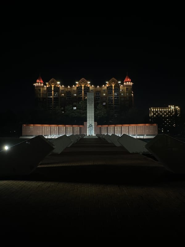 Nighttime war memorial documented in Blagoveshchensk, Russia