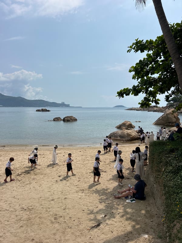 Group gathering observed on Nha Trang beach during early morning