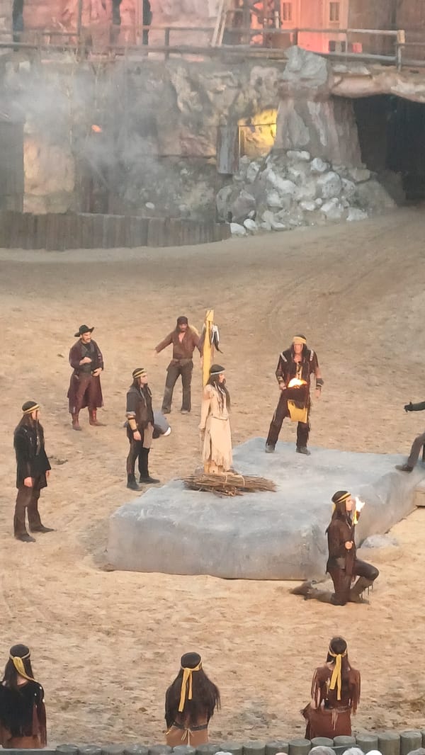 Wild West show and scenery at an outdoor theme park