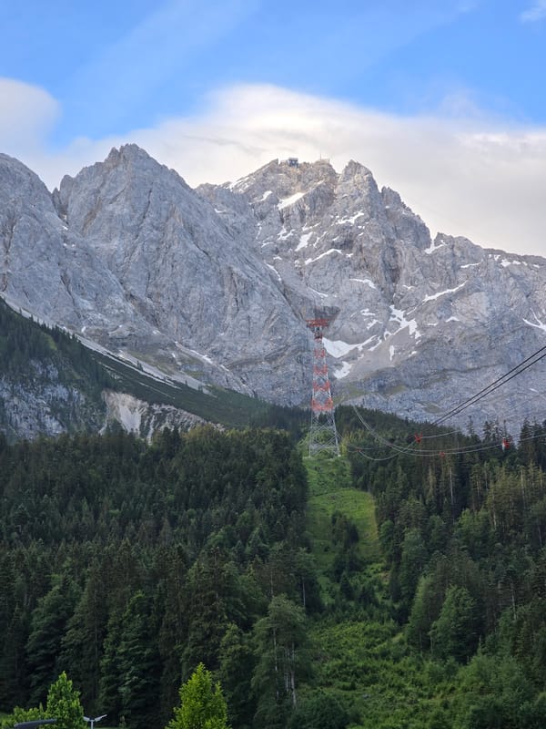 Zugspitze cable car base area, Grainau — early summer morning