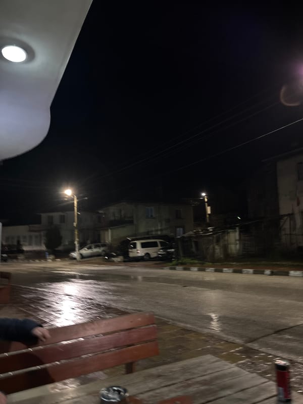 Evening street scene and TV viewing in Grohotno Bulgaria