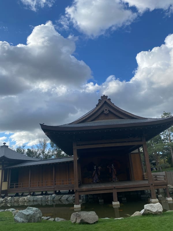Visitors explore Japanese garden features in Krasnodar Park