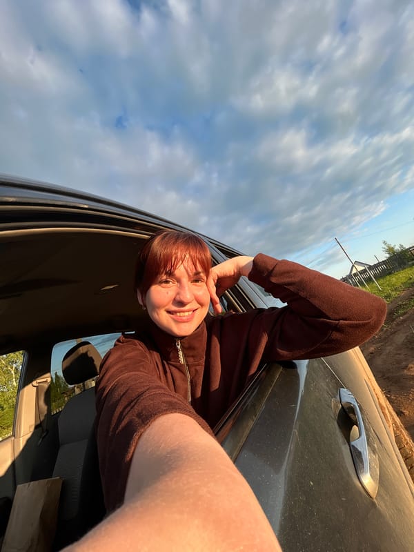 Car travel documented on rural roads in Фоки, Russia