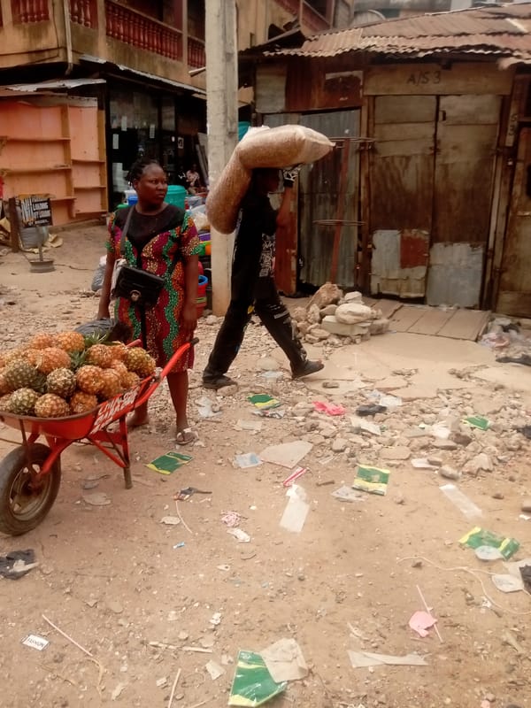 Morning market activity documented in Fegge, Onitsha Nigeria