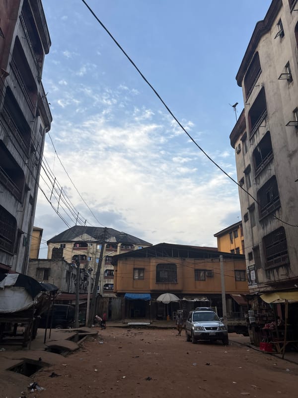 Street life and water access in a dense Onitsha neighborhood