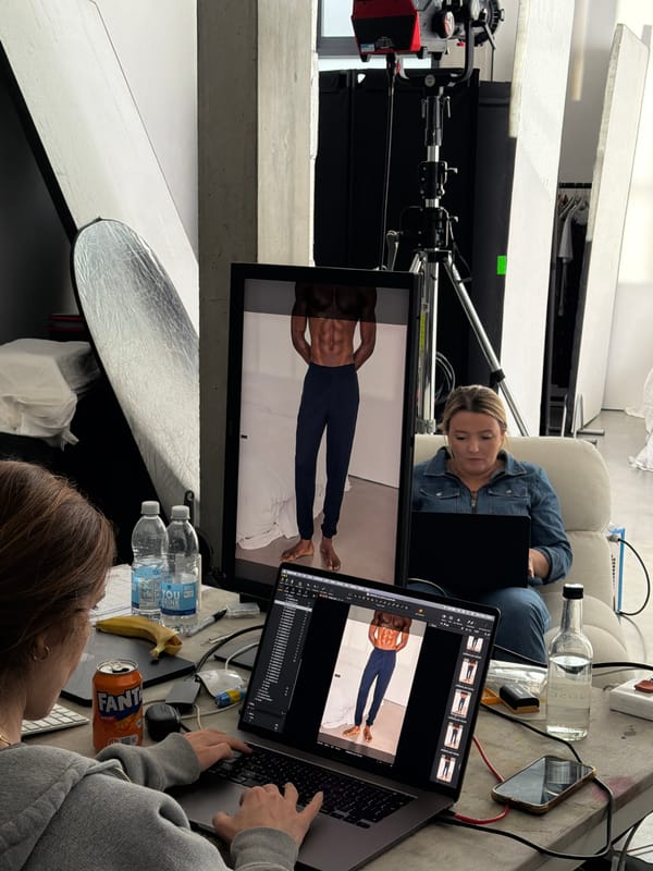 Photo shoot and editing session underway at London studio
