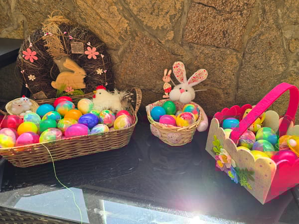 Easter decorations displayed in public space in Burgas, Bulgaria