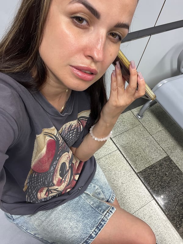 Travel day selfies across airport, cafe, and car locations