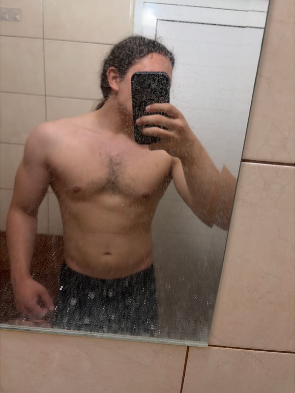 Person takes multiple mirror selfies in Plovdiv bathroom