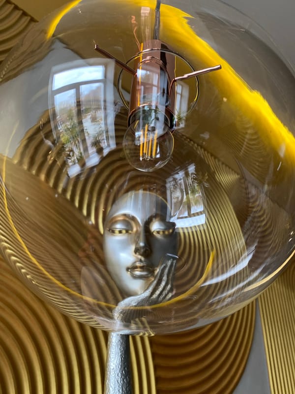 Glass lightbulb with filament documented in Yekaterinburg