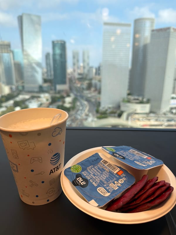 Snacks and skyline: Tel Aviv from a high vantage point