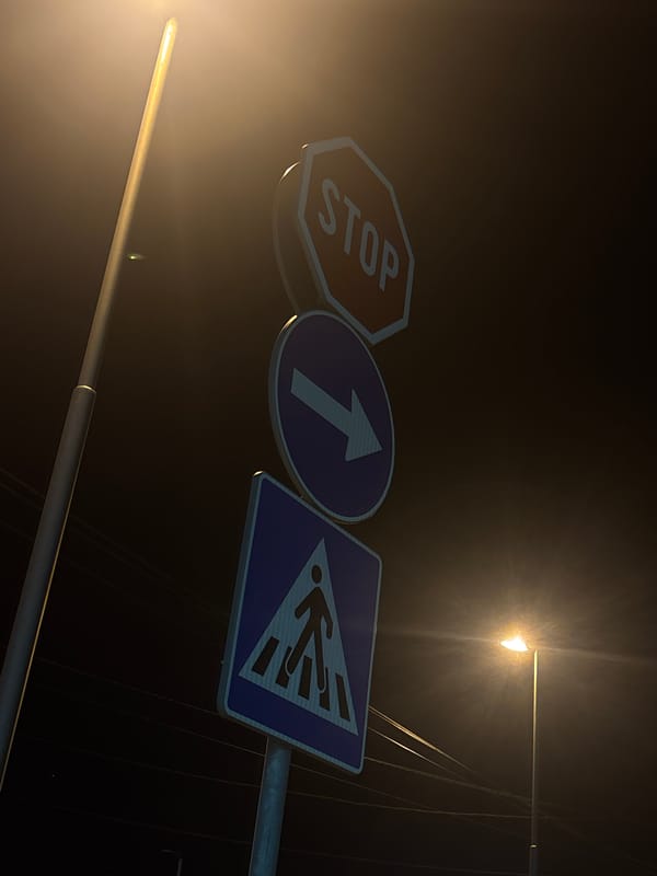 Nighttime urban documentation captured in Belgrade streets