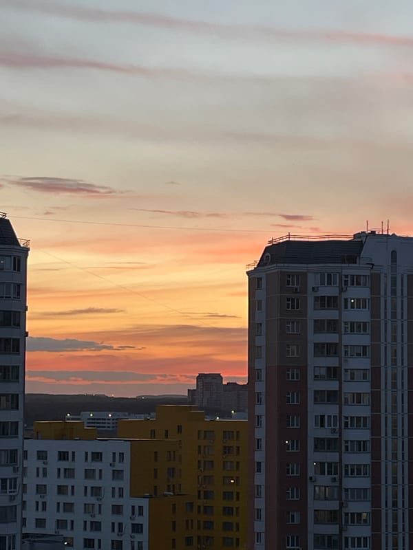 Sunset and foot care documented in Moskovskiy, Russia