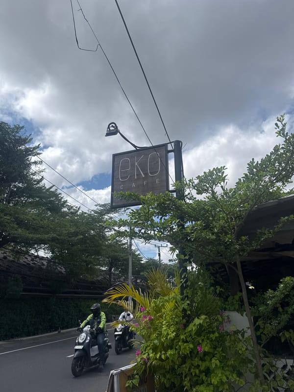 Morning cafe visit documented in North Kuta, Indonesia