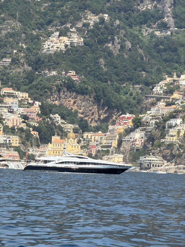 Maritime views captured along Arienzo coastline near Positano, Italy