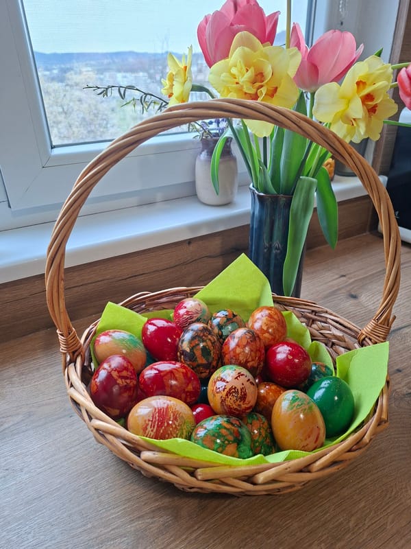 Traditional Easter egg display documented in Gabrovo, Bulgaria