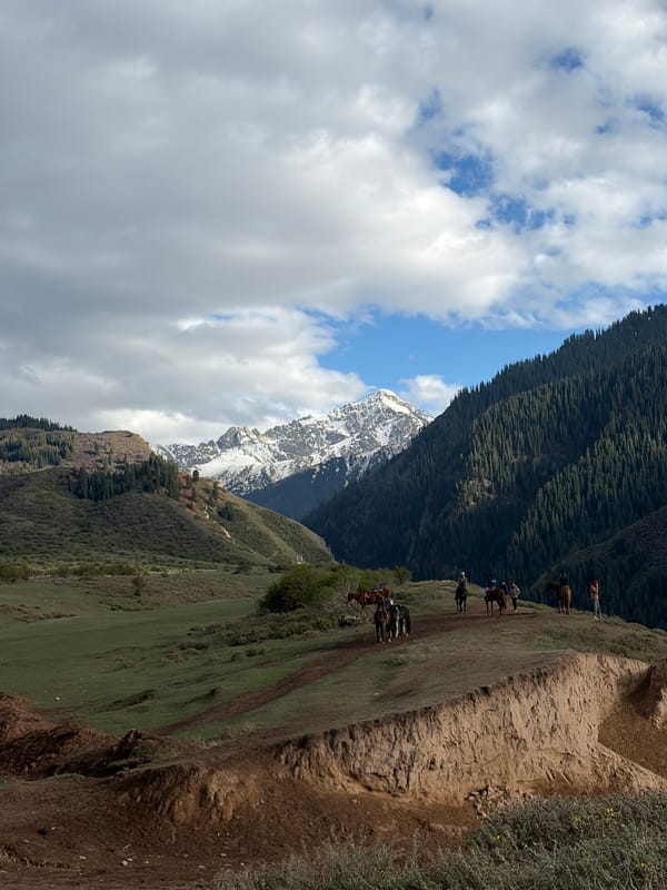 Horseback riding group enjoys outdoor adventure in Kyrgyzstan mountains