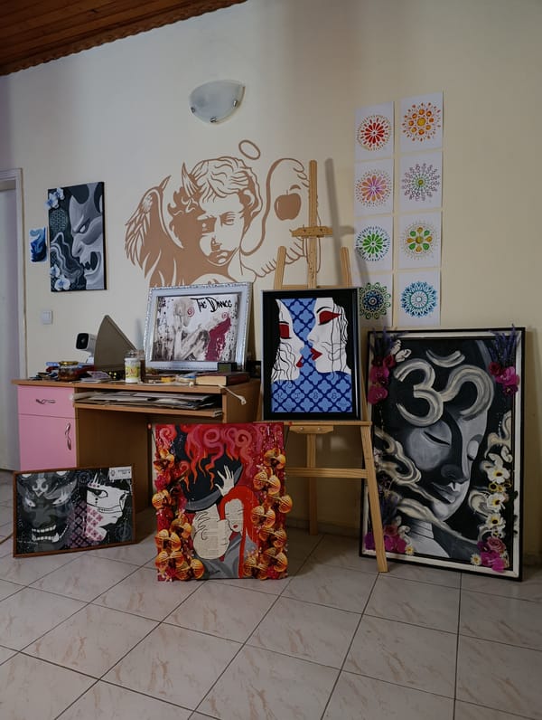 Artist documents studio and sunset views in Svilengrad, Bulgaria