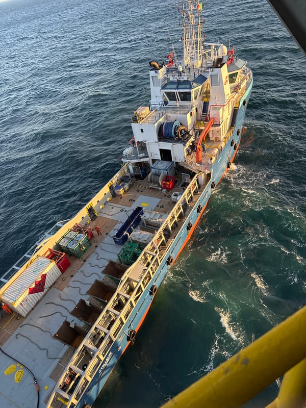 Maritime industrial activity observed off Italian coast includes capsized vessel