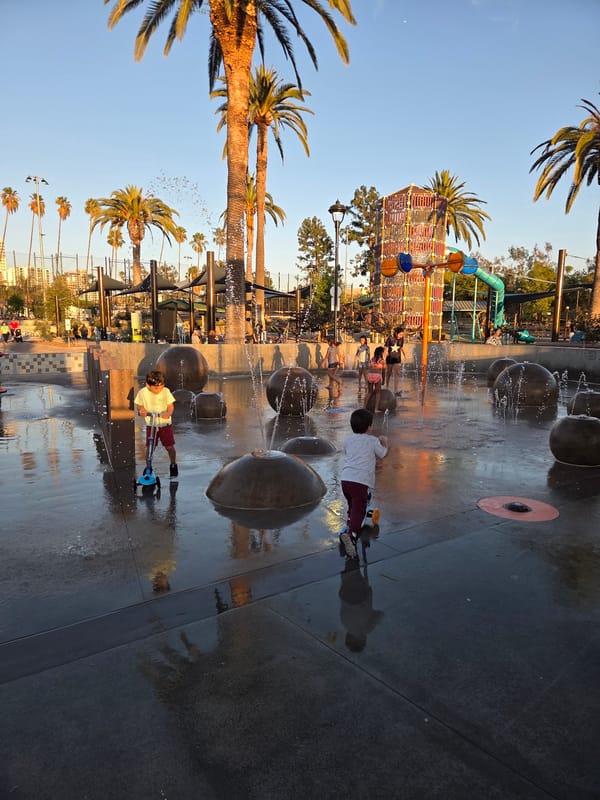 Splash pad fun on a sunny afternoon in Glendale