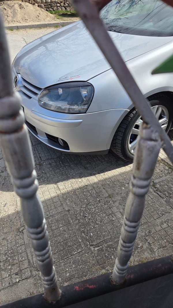 Chained dog observed in various positions in Bania, Bulgaria
