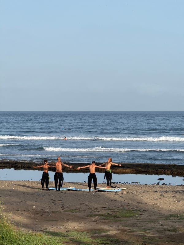 Rocky beach hangout on a calm Tenerife morning