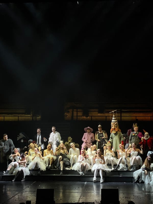 Costumed theatrical performance draws audience to numbered venue
