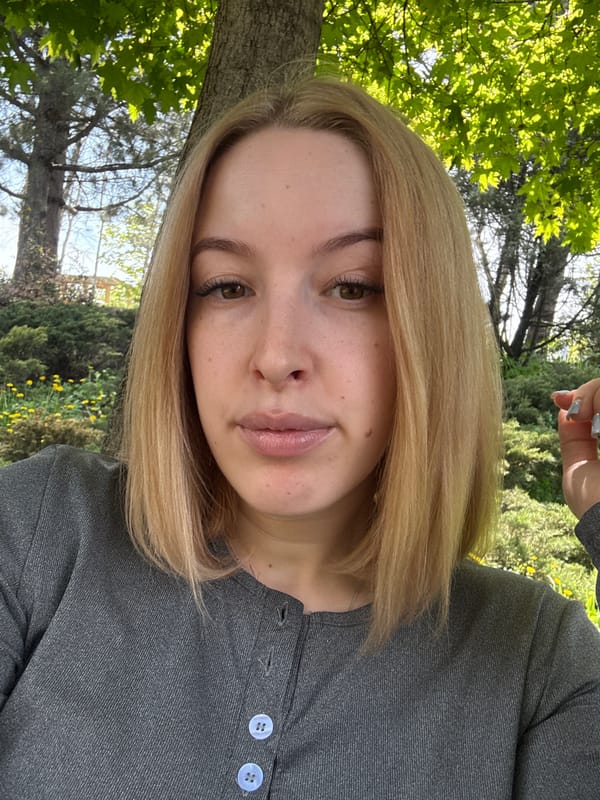 Woman takes selfie in park, Donetsk