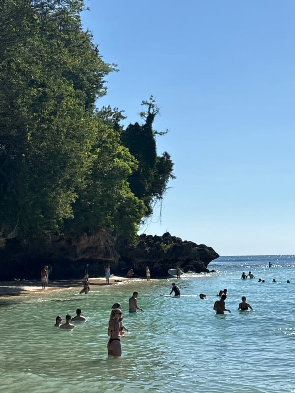 Morning beach activity observed at Melasti Beach, Kuta Selatan