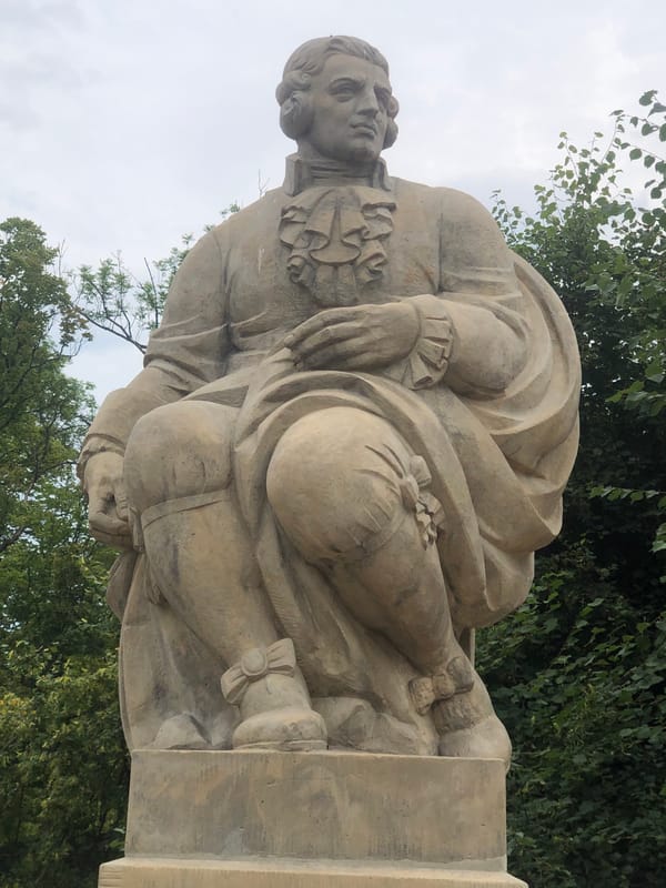 Sculptures and landmarks across Warsaw's Royal Baths Park