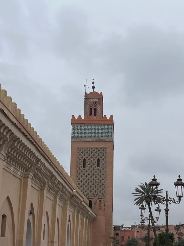 Minaret with geometric patterns documented at Morocco's Mechouar Kasbah
