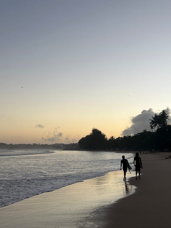 Sunset beach life captured in Peleana, Sri Lanka