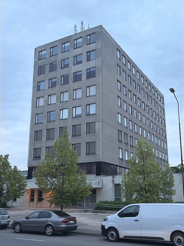Brutalist architecture and street life in Jelgava, Latvia