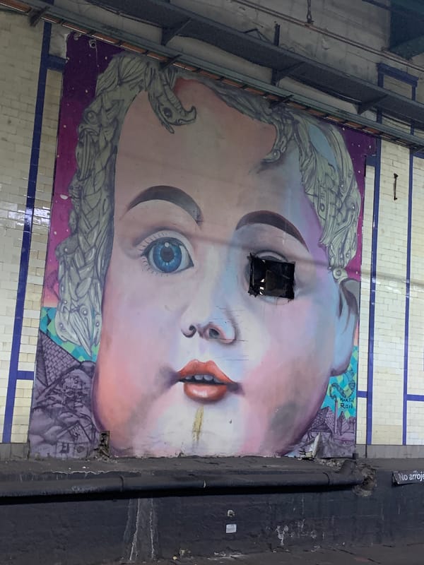 Street art mural spotted in Buenos Aires underground location