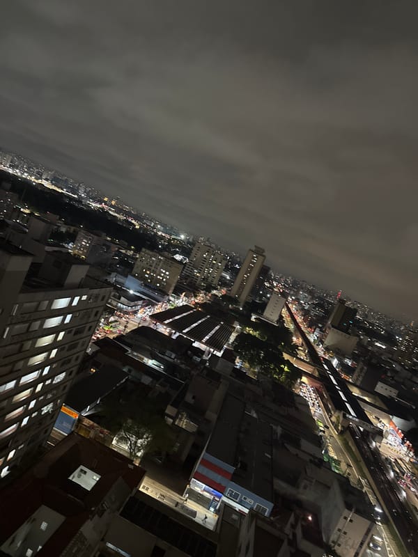 Nighttime São Paulo captured from aerial and street perspectives