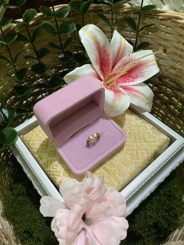 Ring presentation arrangements styled for weddings or proposals, Kuala Pembuang