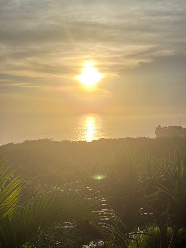 Sunrise captured over ocean waters in Kuta Selatan Indonesia