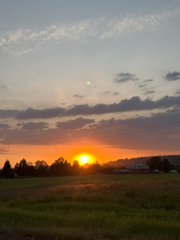 Sunset and a fuel stop in Kueda, Russia