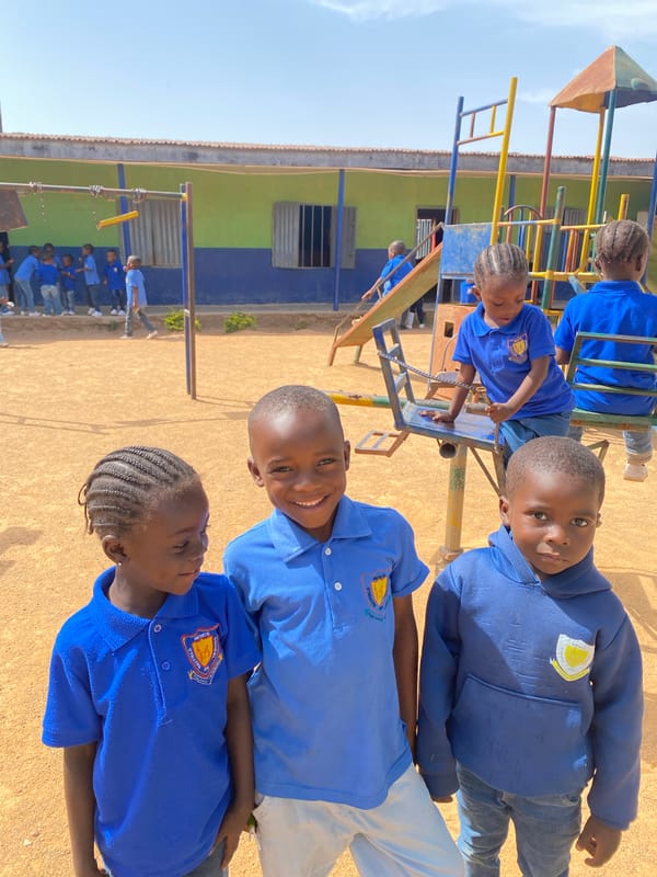 School children play at playground in Gura Top, Nigeria
