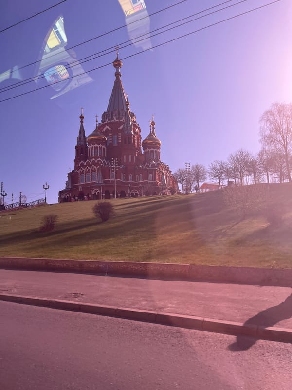 Morning documentation of religious sites and daily life in Izhevsk