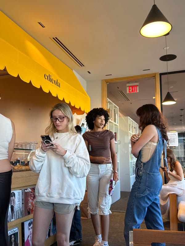 Evening social activity captured at Edicola cafe in Miami